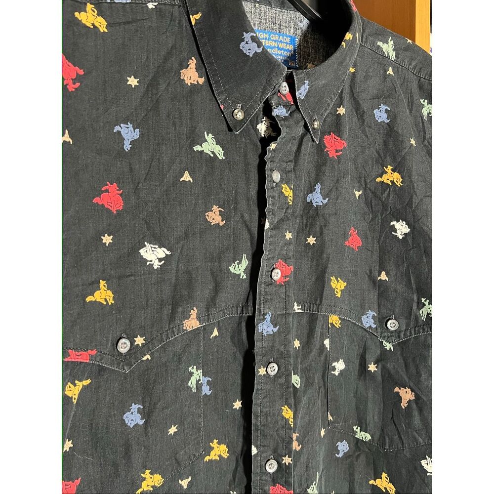 Vintage Pendleton High Grade Western Wear Cowboy AOP Button Shirt XL - Picture 2 of 9